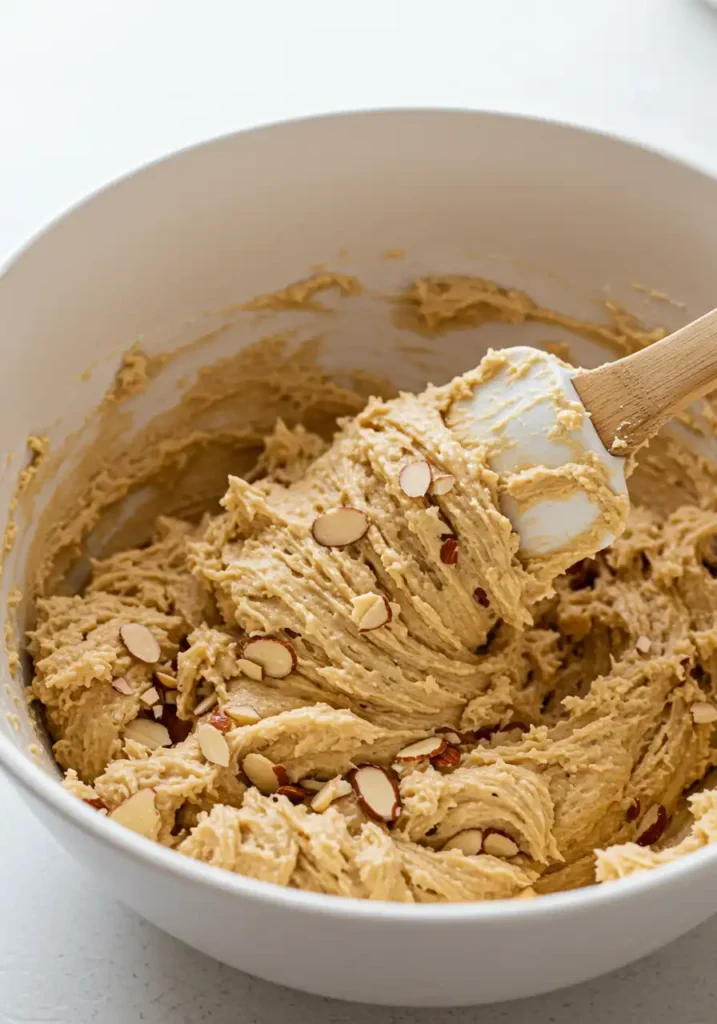 Mixing almond protein cookie dough