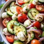 Fresh Cucumber Caprese Salad
