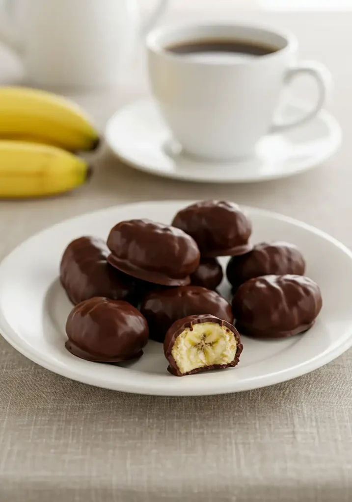 serving chocolate banana snacks