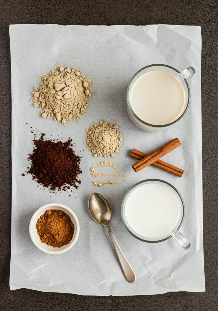 DIY mushroom coffee ingredients laid out