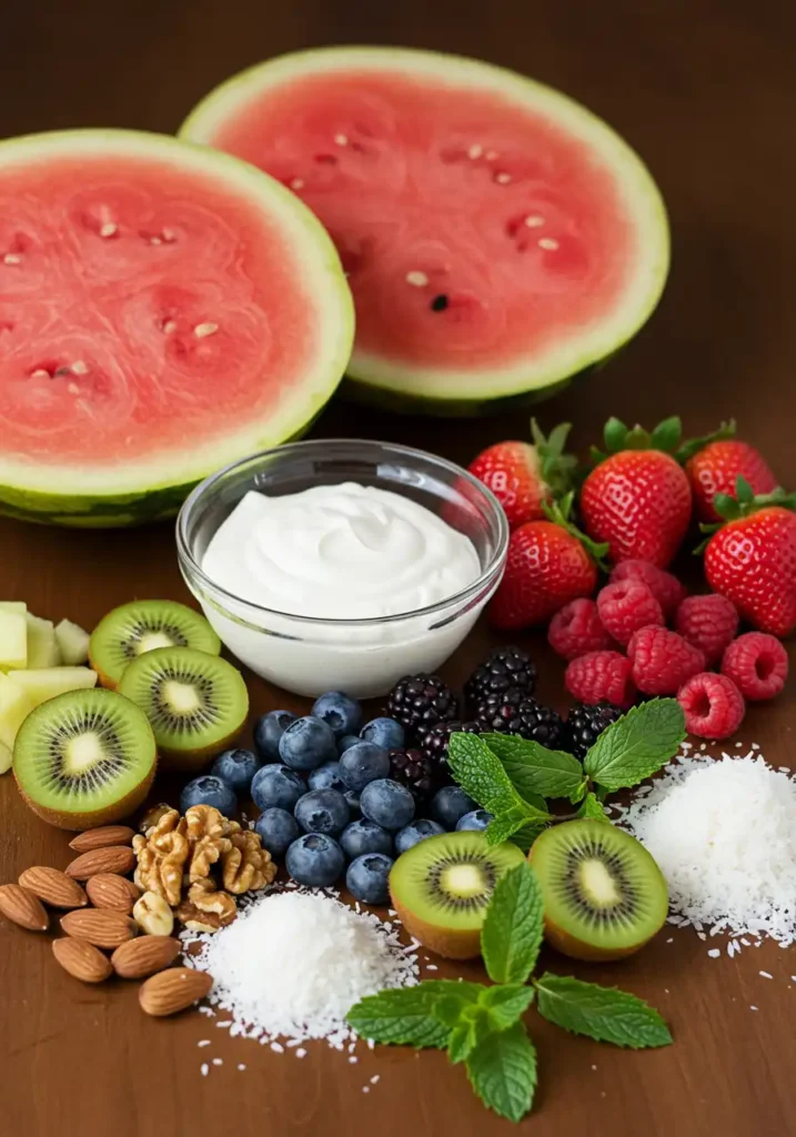 Ingredients for watermelon cake recipe