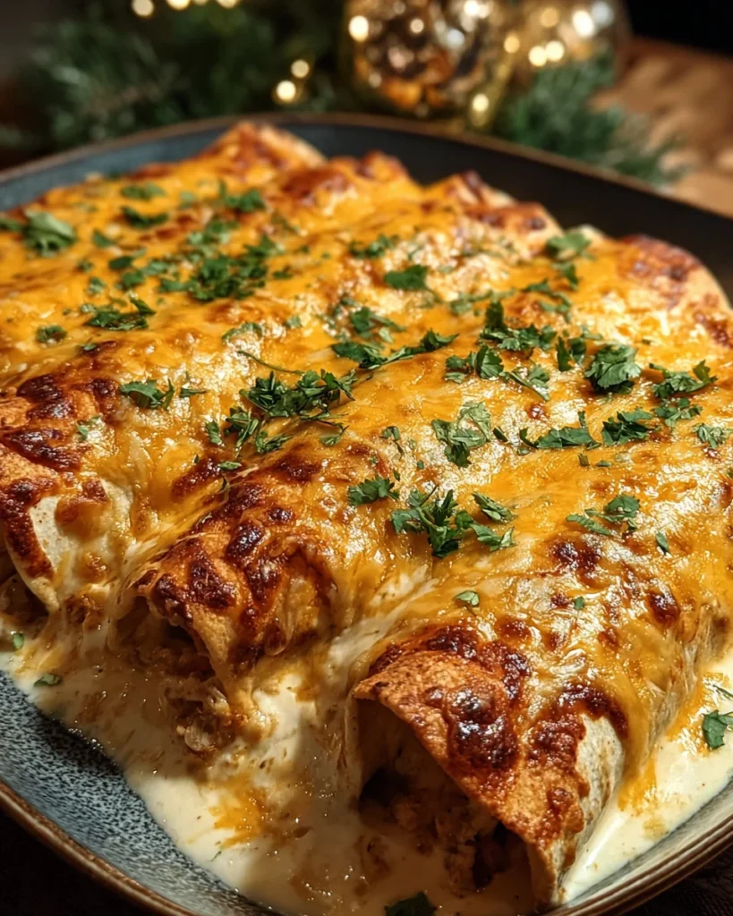 Cheesy Chicken Enchiladas with Creamy Sauce