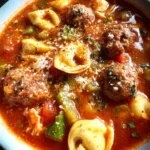 Easy Italian Meatball Tortellini Soup