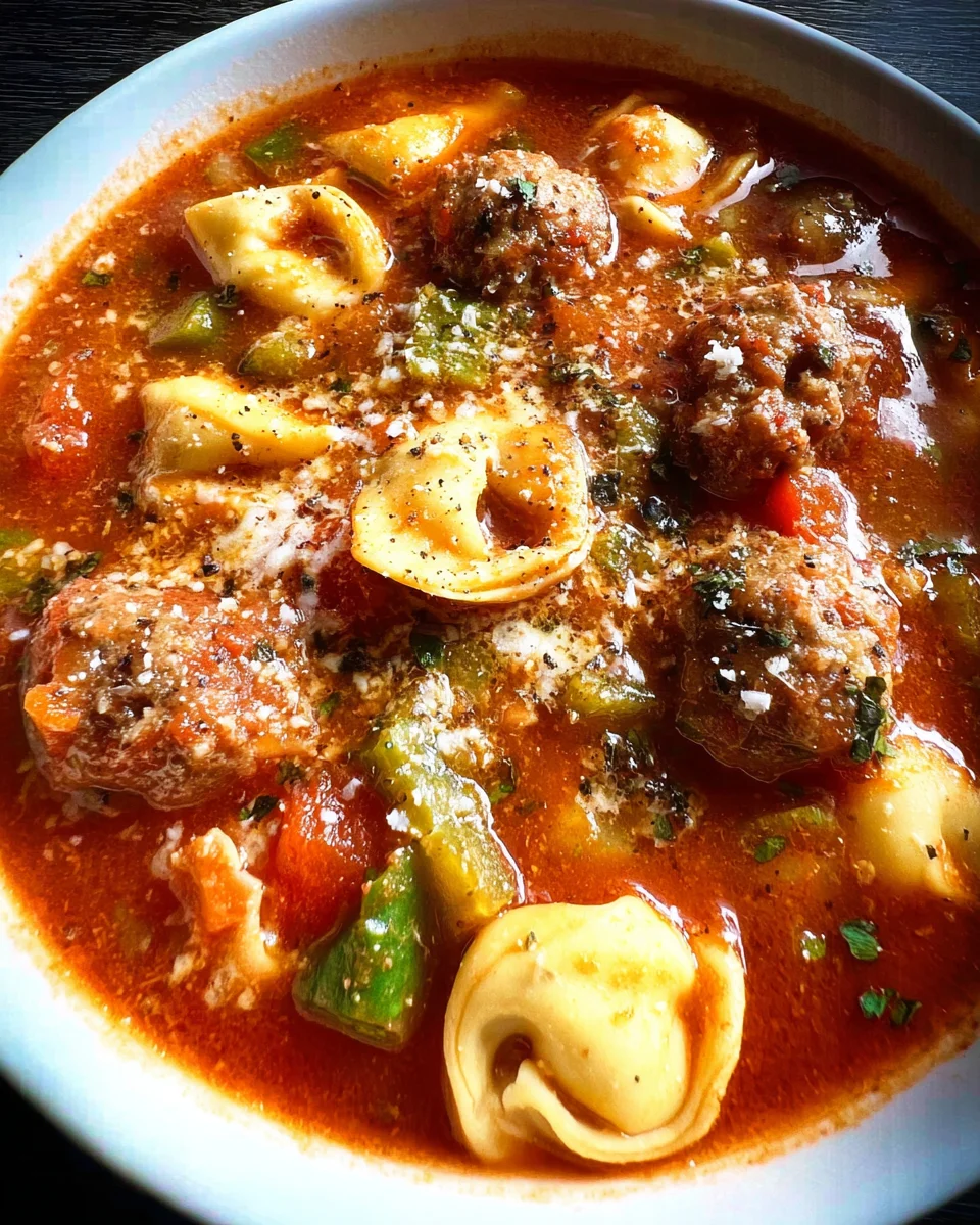 Easy Italian Meatball Tortellini Soup
