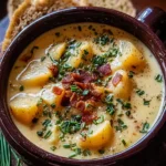 Hearty Cheddar Garlic Herb Potato Soup Recipe