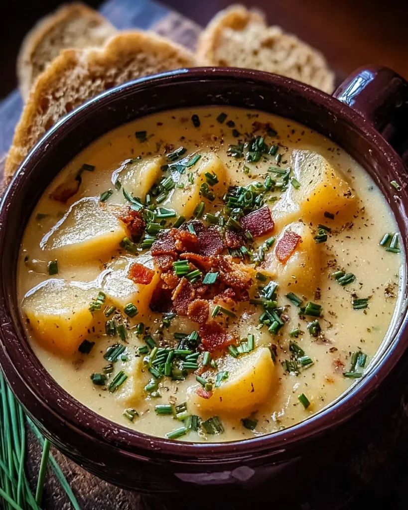 Hearty Cheddar Garlic Herb Potato Soup Recipe