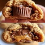 Reese's Cup Stuffed Peanut Butter Blossom Cookies