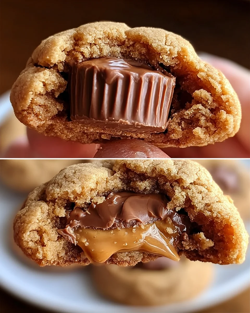 Reese's Cup Stuffed Peanut Butter Blossom Cookies