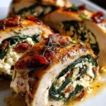 Rolled Up Chicken with Feta, Spinach, and Sun-Dried Tomatoes