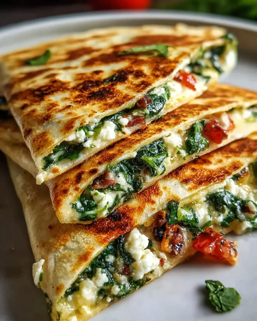 Spinach and Feta Quesadillas