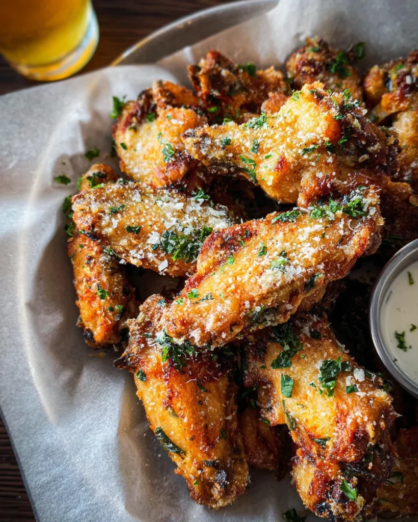 Air Fryer Garlic and Parmesan Wings