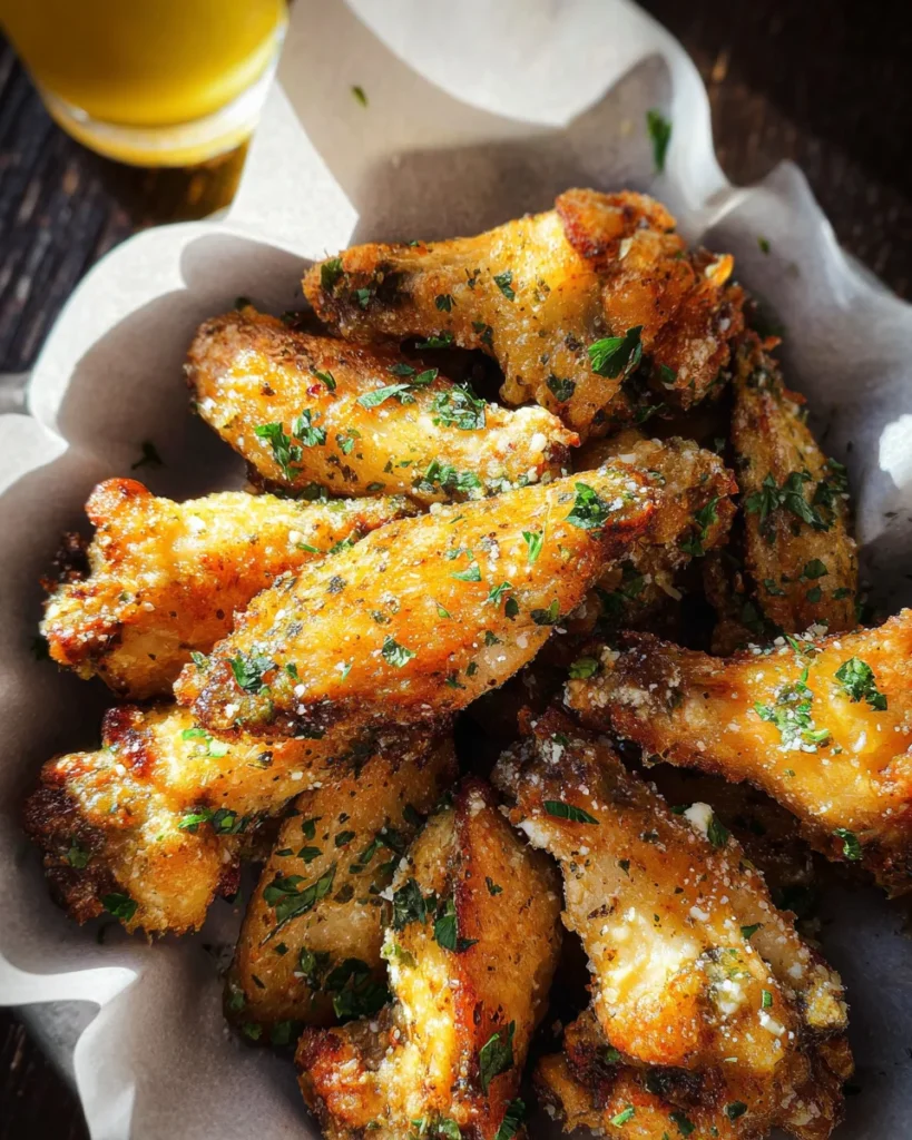 Air Fryer Garlic and Parmesan Wings