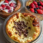 Baked Protein Pancake Bowls- great for meal prep and no banana needed!