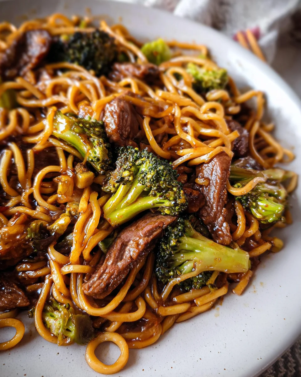 Beef and Broccoli Lo Mein Noodles