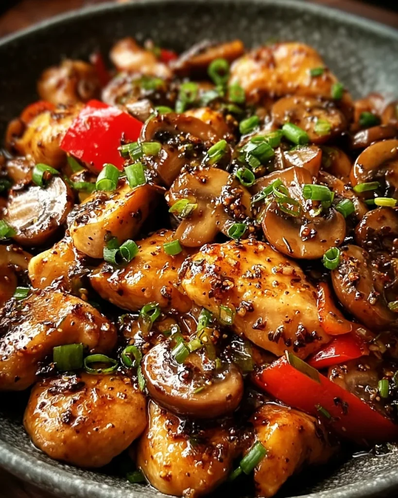 Black Pepper Chicken with Mushrooms