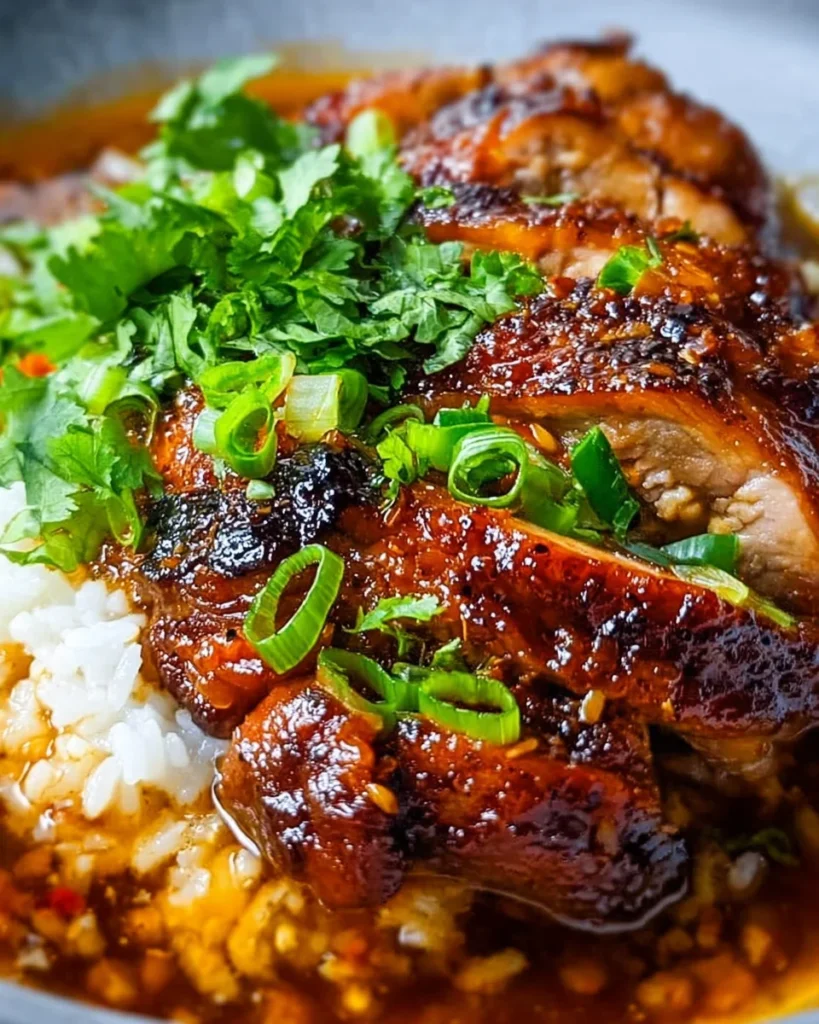 Caramelised Soy Chicken in Garlic Ginger Broth with Rice: An Incredible Comfort Meal