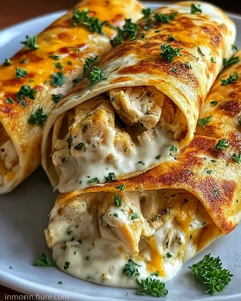 Cheesy Chicken Garlic Wraps