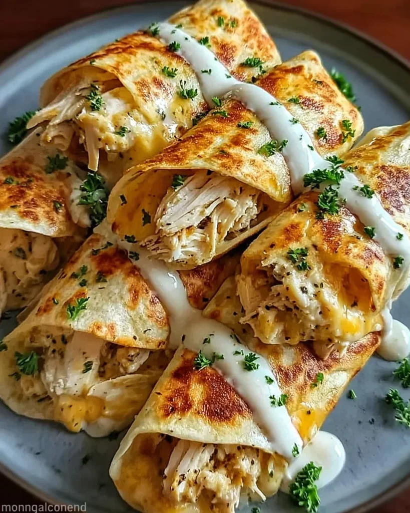 Cheesy Chicken Garlic Wraps