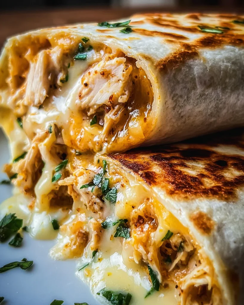 Cheesy Garlic Chicken Wraps