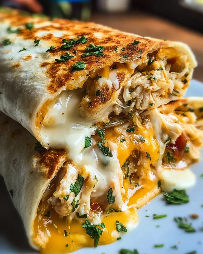 Cheesy Garlic Chicken Wraps