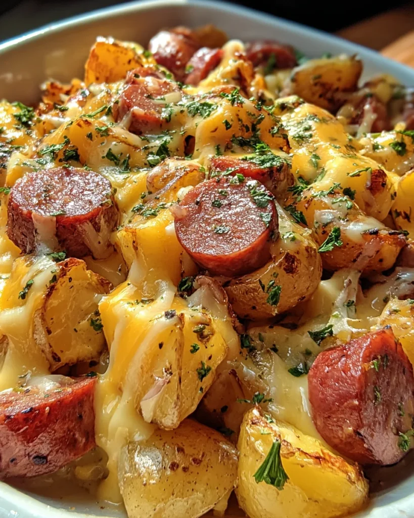 Cheesy Ranch Potatoes and Smoked Sausage