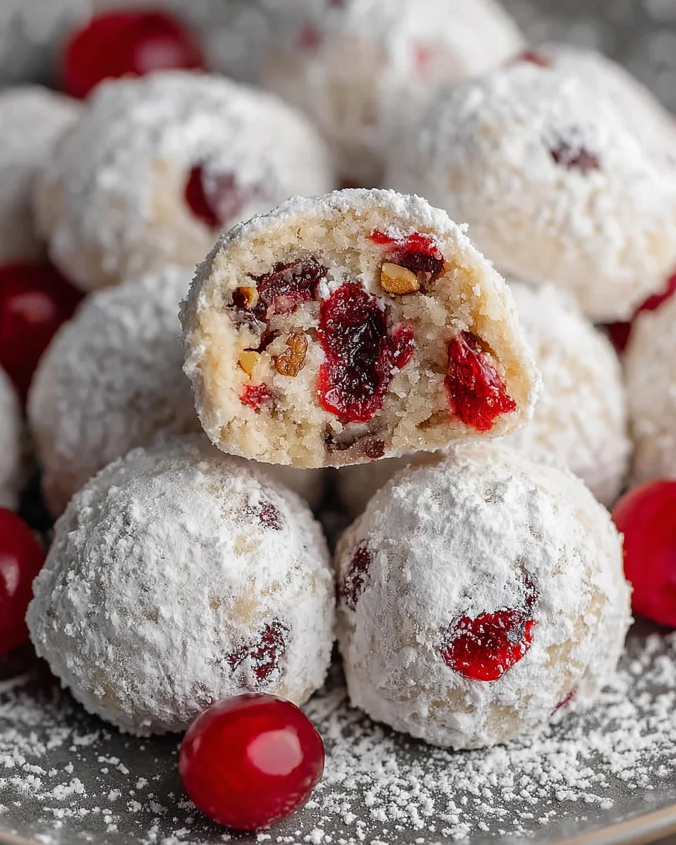 Cherry Snowball Cookies