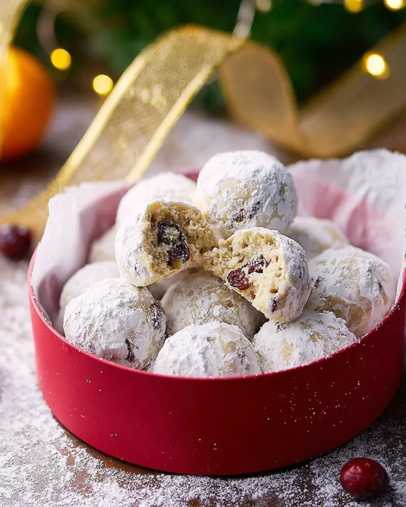 Cranberry Orange Snowball Cookies