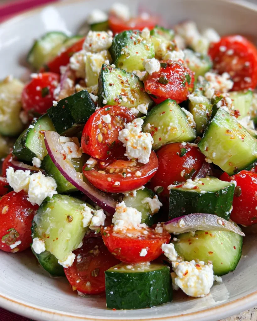 Cucumber Tomato and Feta Salad