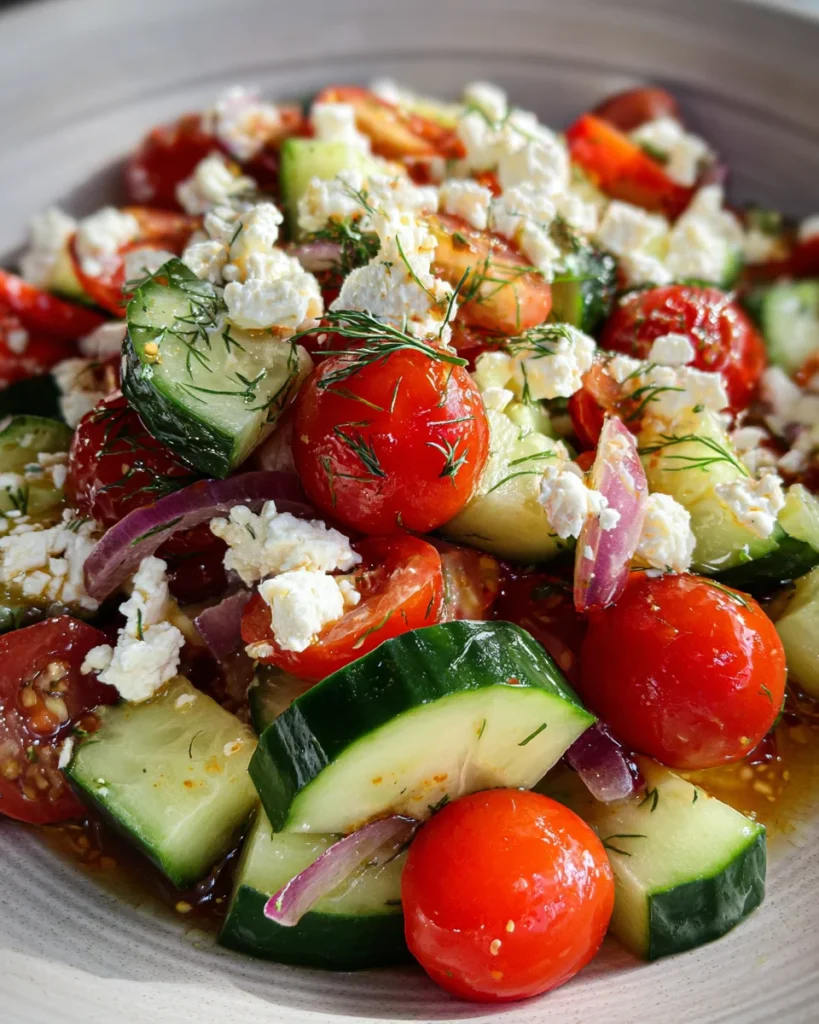 Cucumber Tomato and Feta Salad