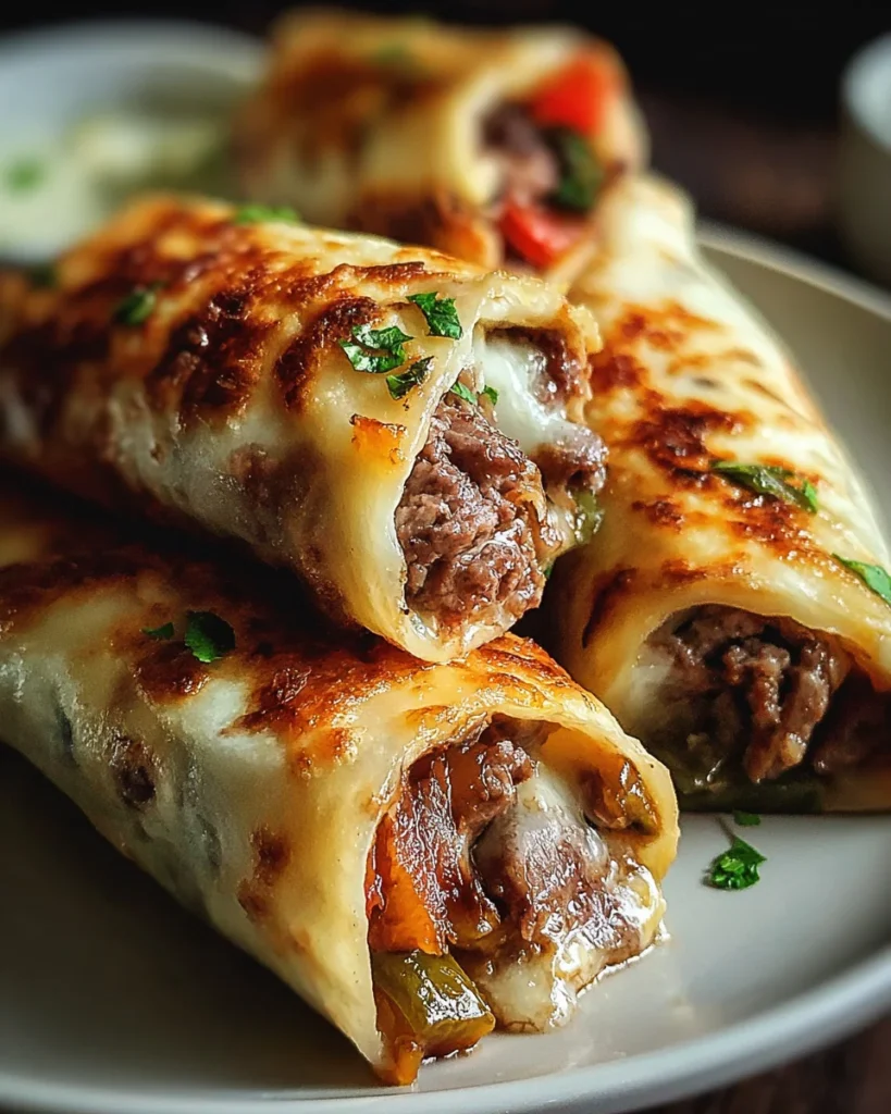 Delicious Keto Philly Cheesesteak Roll Ups