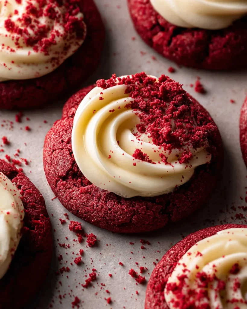 Frosted Red Velvet Cupcake Cookies Recipe