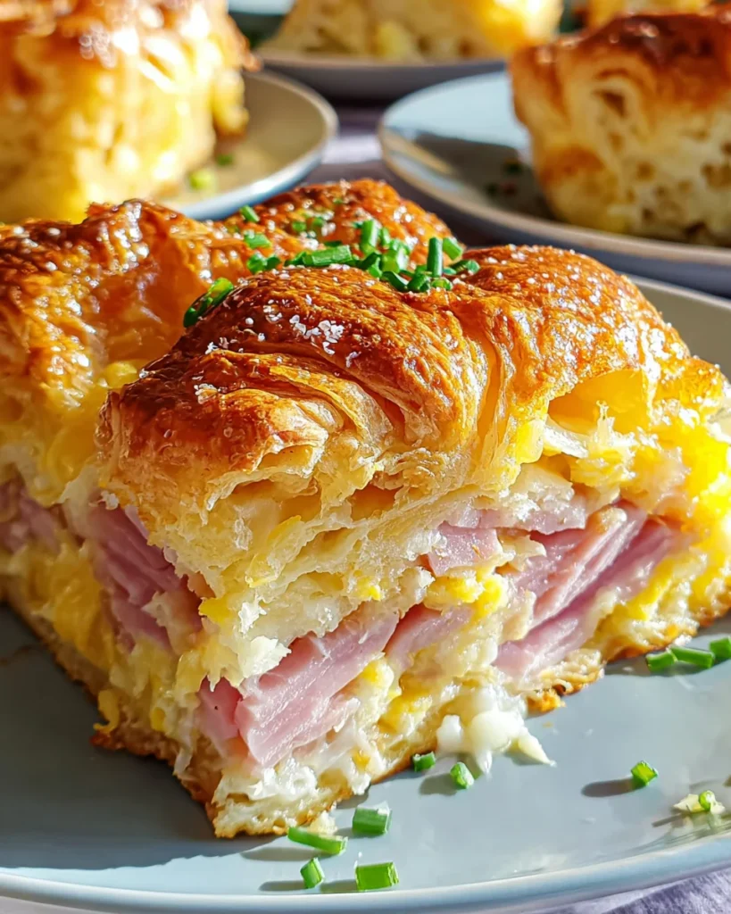 Ham and Cheese Croissant Breakfast Casserole