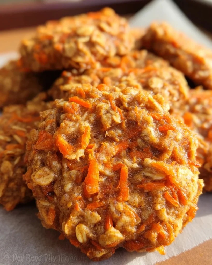 Healthy Carrot Cake Oatmeal Cookies