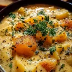 Hearty Cheddar Garlic Herb Potato Soup Recipe