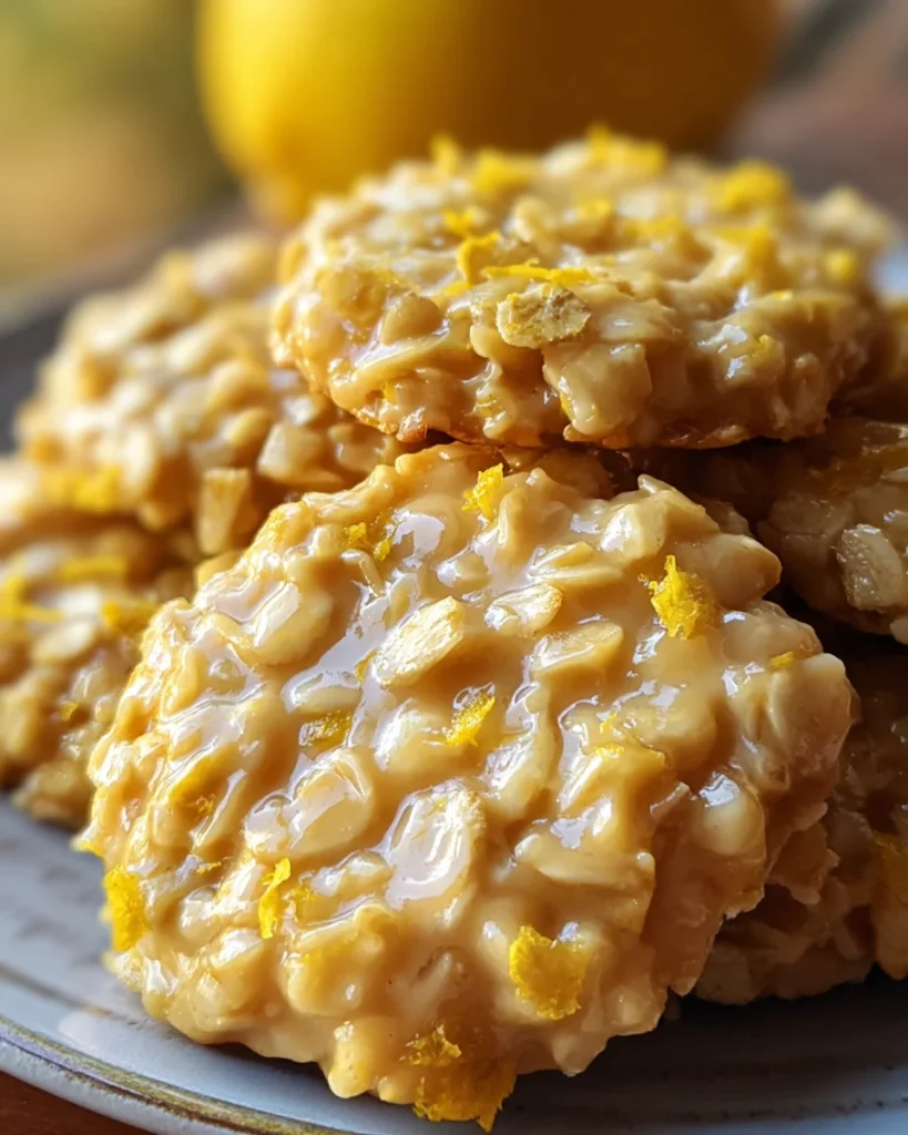 Lemon Oatmeal No-Bake Cookies