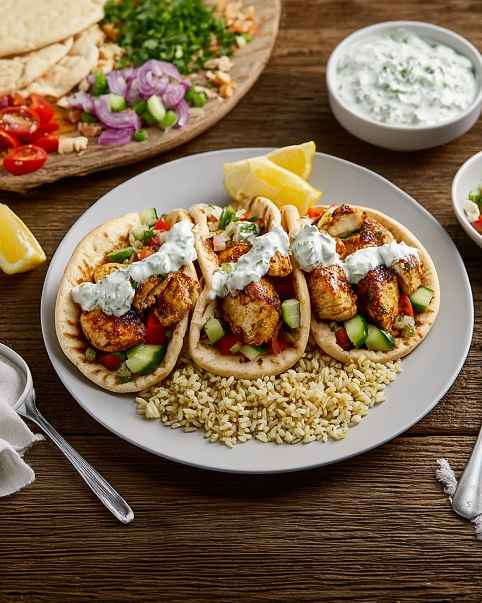 Mediterranean Chicken Gyros with Creamy Feta Tzatziki