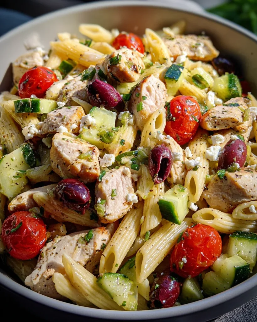 Mediterranean Chicken Pasta Salad