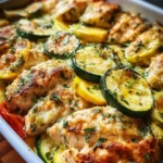 Mediterranean Chicken Zucchini Bake