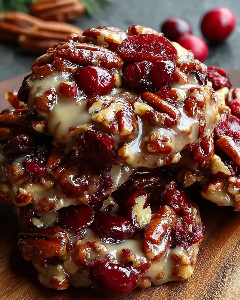 No-Bake Cranberry Pecan Praline Cookies