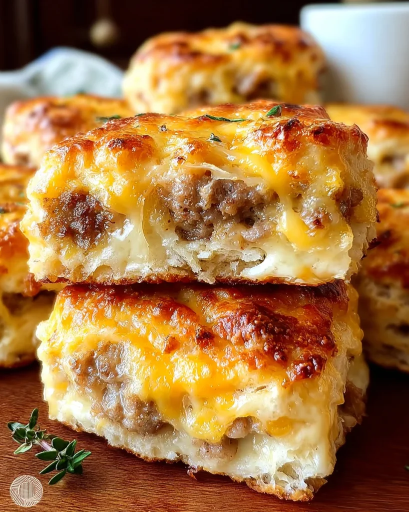 Sausage Cheese Butter Swim Biscuits