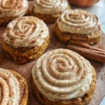 Soft Pumpkin Cookies with Cinnamon Frosting