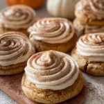 Soft Pumpkin Cookies with Cinnamon Frosting