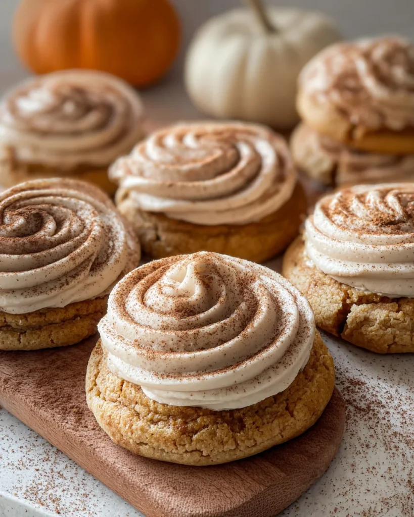 Soft Pumpkin Cookies with Cinnamon Frosting