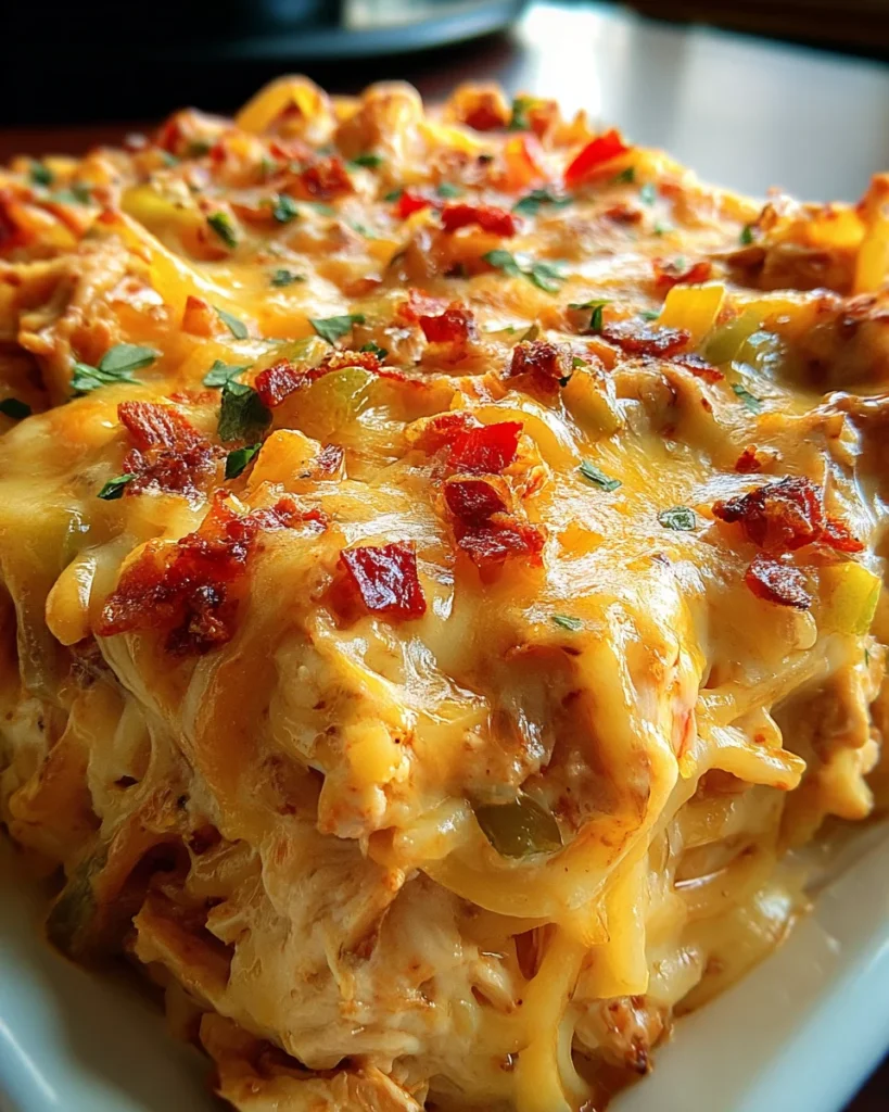 Spicy Southern Cheesy Chicken Spaghetti Casserole