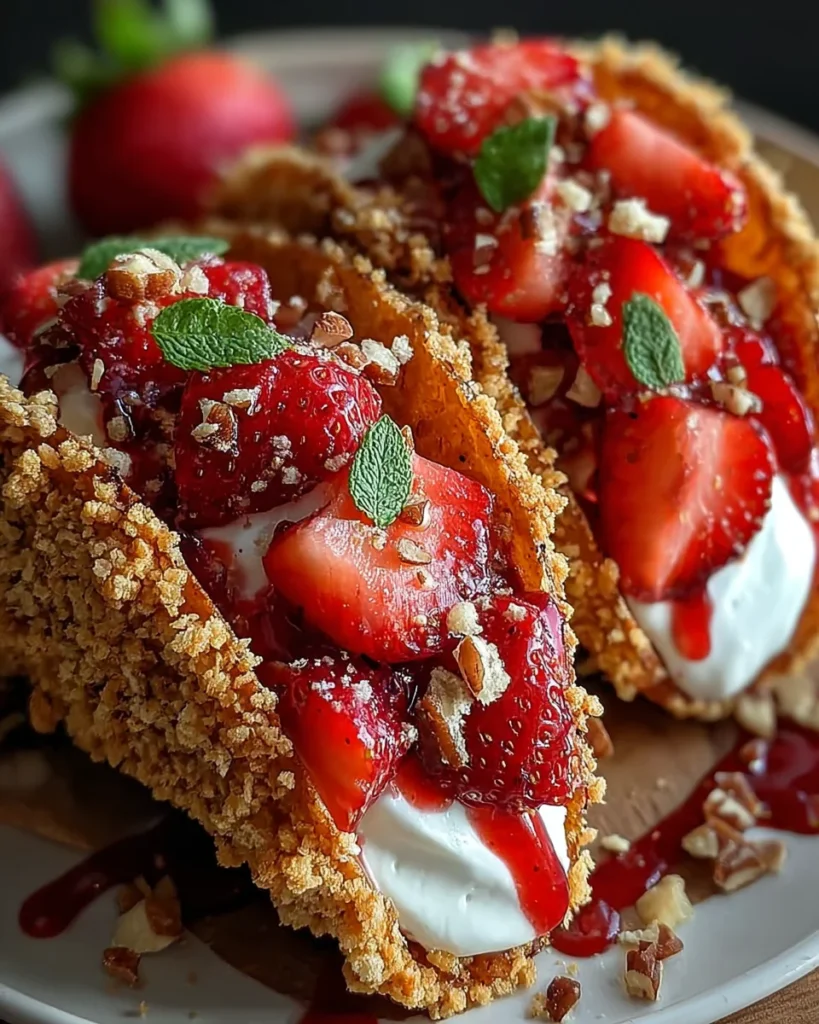 Strawberry Crunch Cheesecake Tacos