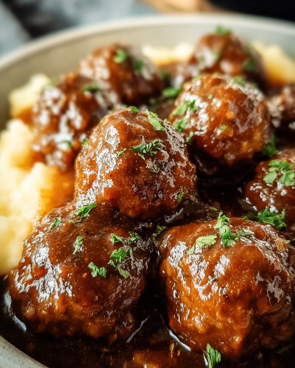 Tasty Slow Cooker Salisbury Steak Meatballs Recipe