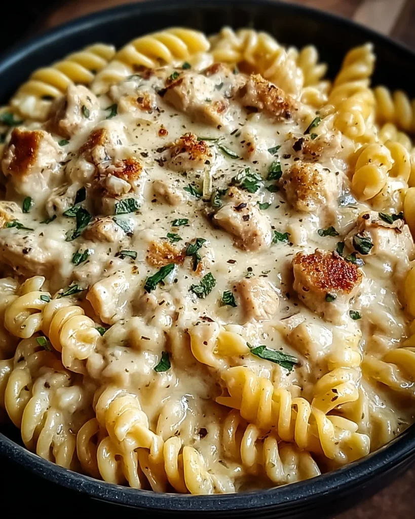 The Best Crockpot Garlic Parmesan Chicken Pasta Recipe