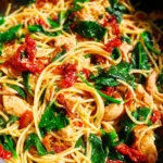 Tomato Spinach Chicken Spaghetti