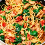 Tomato Spinach Chicken Spaghetti