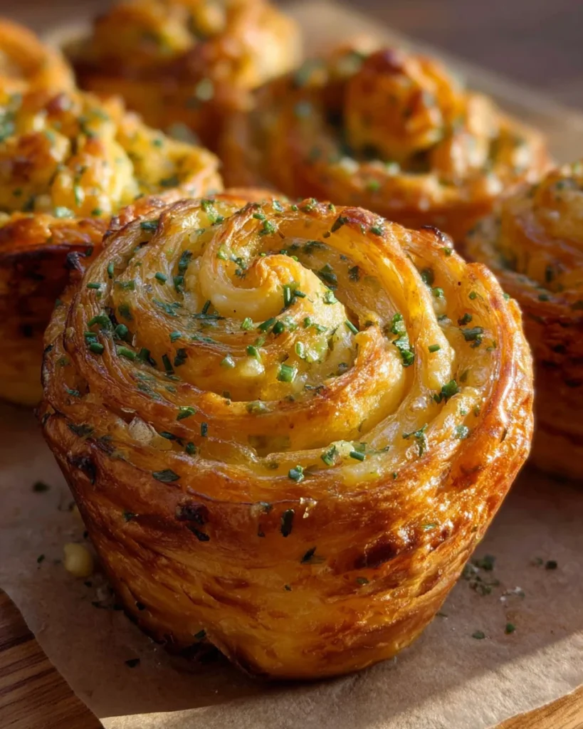 Cheesy Garlic Cruffin